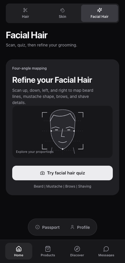 Groomr facial hair screen